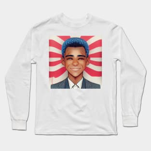 Barack Obama | President of the United States | Manga style Long Sleeve T-Shirt